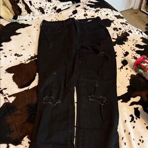 Old Navy Black Distressed Women Jeans